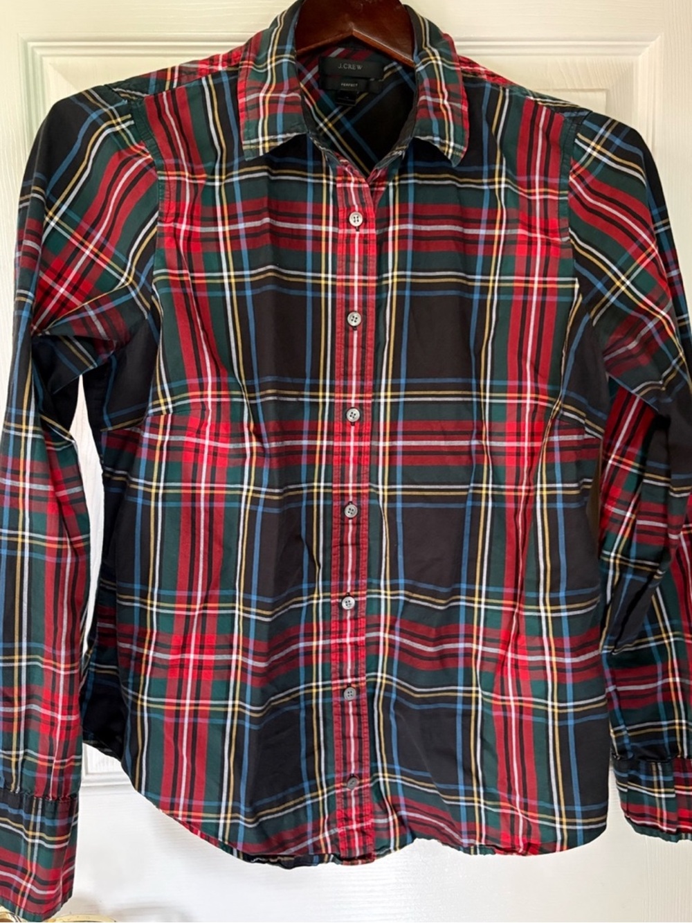J. Crew women’s Red and Black Plaid Button-Down Shirt